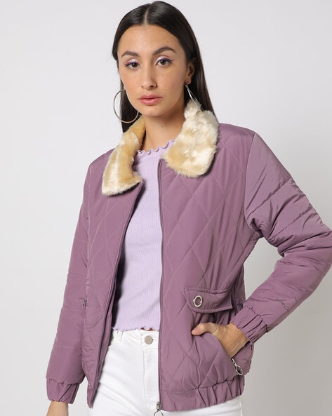 Fur collar jacket on sale ladies