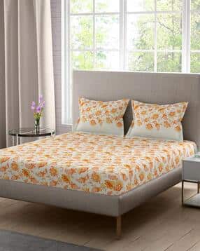 stellar home 104 TC Printed Double Bedsheet with 2 Pillow Covers-picture-40