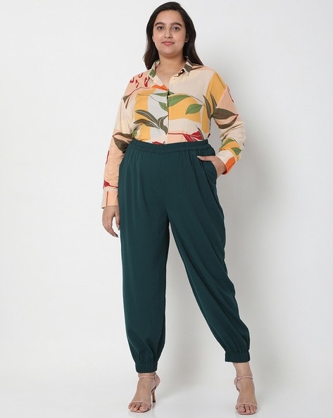 Buy Green Track Pants for Women by Vero Moda Curve Online