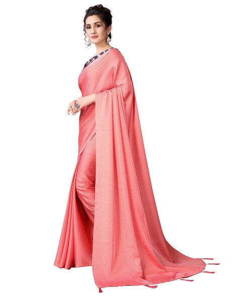 Buy Siril Floral Print Bollywood Silk Blend, Satin Red Sarees Online @ Best  Price In India | Flipkart.com