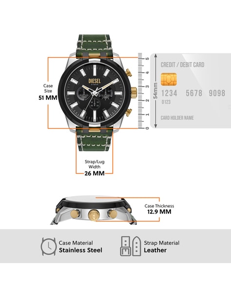 Buy Water-Resistant Watch LUXE AJIO DIESEL DZ4588 | Chronograph Green Women | Color