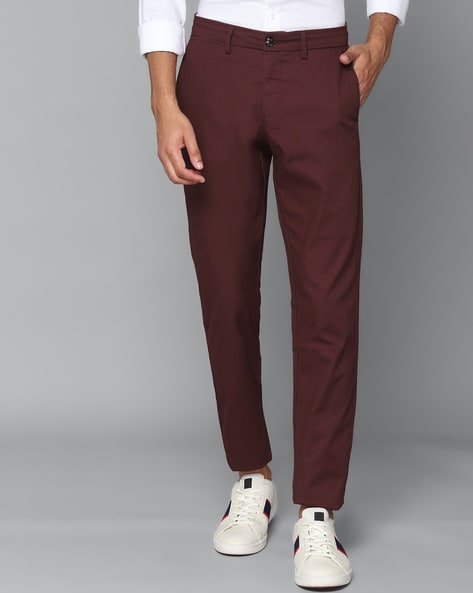 Brown Solid-Mid Waist