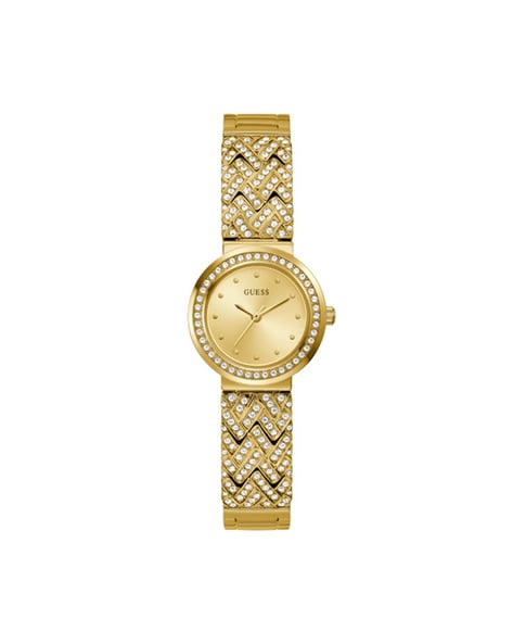 Women's Guess Rose Gold Steel Elegant Crystallized Glitz Watch GW0477L3