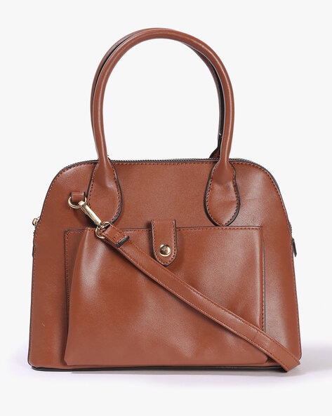 La Tour Eiffel Brown Leather Signature Satchel Handbag – Treasures Upscale  Consignment