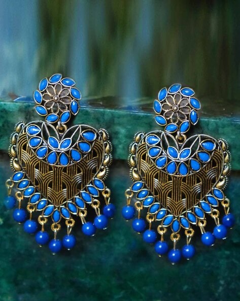 Blue earrings deals