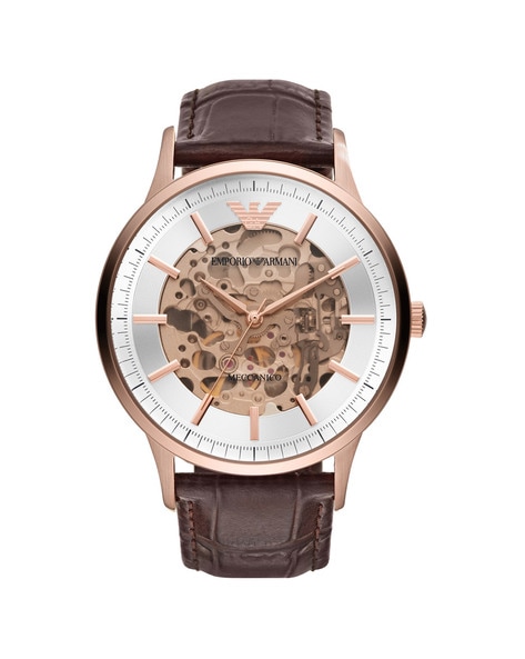 Buy EMPORIO ARMANI AR60039 Analogue Watch with Leather Strap | Brown Color  Women | AJIO LUXE