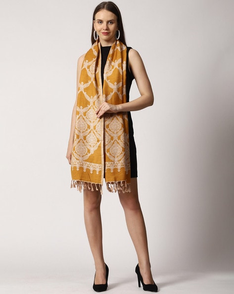 Piasley Print Stole with Tasseled Hems Price in India