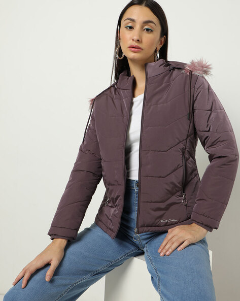 Quilted Jacket with Detachable Fur-Lined Hood