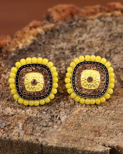 Hand Beaded Stud Earrings – Belle & Ten