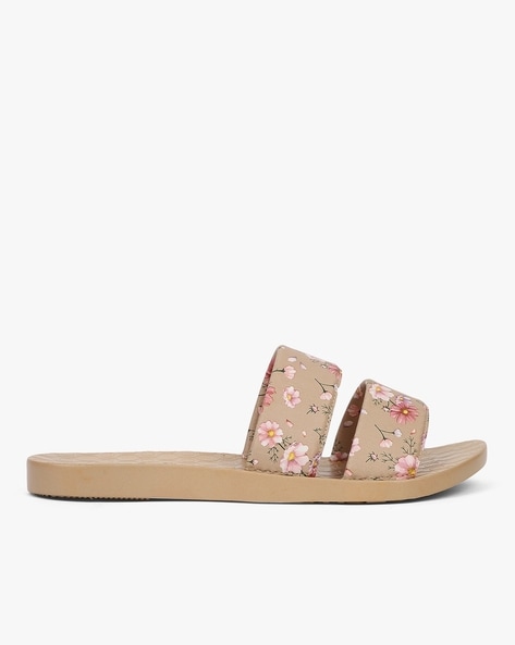 Floral best sale slide sandals