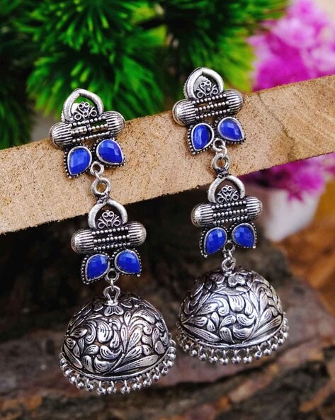 Silver jhumka deals earrings online shopping