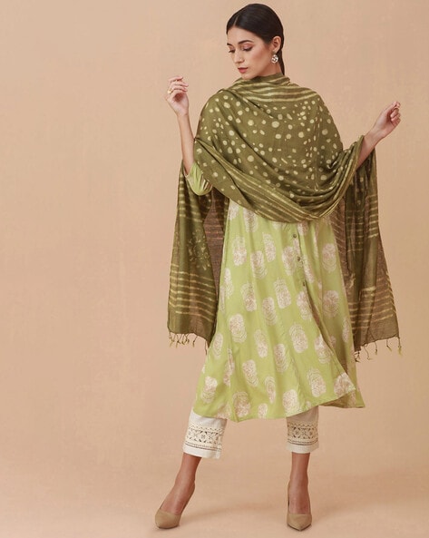 Geometric Print Dupatta with Tassels Price in India