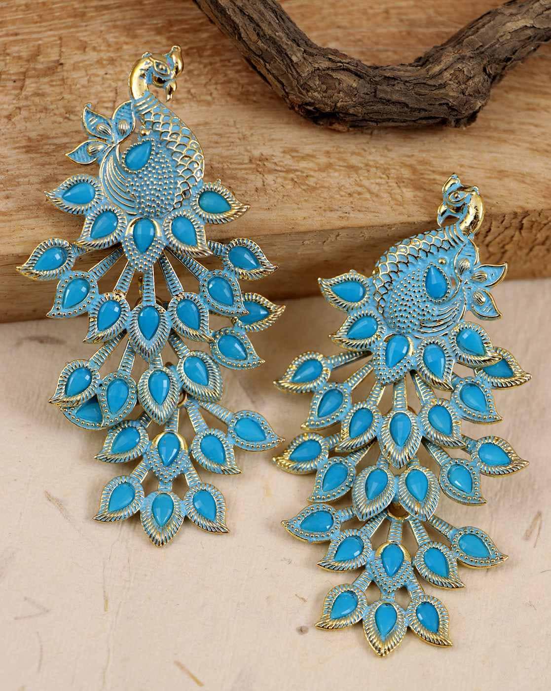 Alike Look Earring Brass Peacock Blue Premium Quality Antique Silver  Hanging Earrings at Rs 80/pair in Jaipur