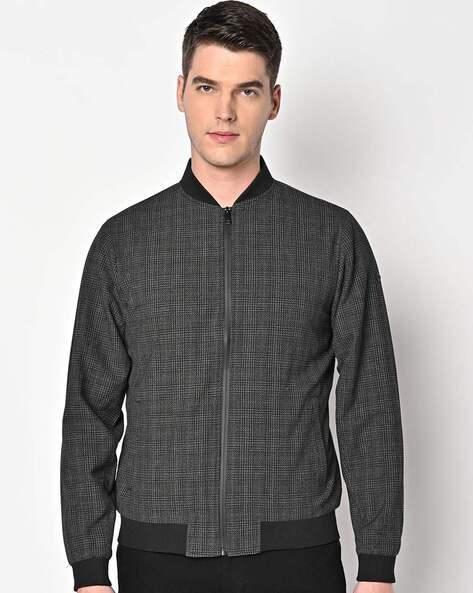 Grey check 2025 bomber jacket