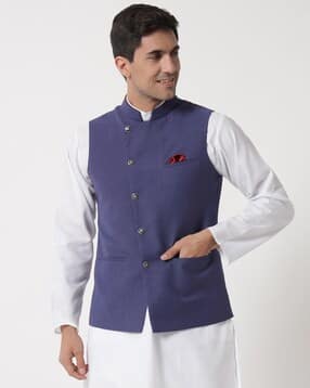 maxence Men Nehru Jacket with Welt Pockets-picture-24