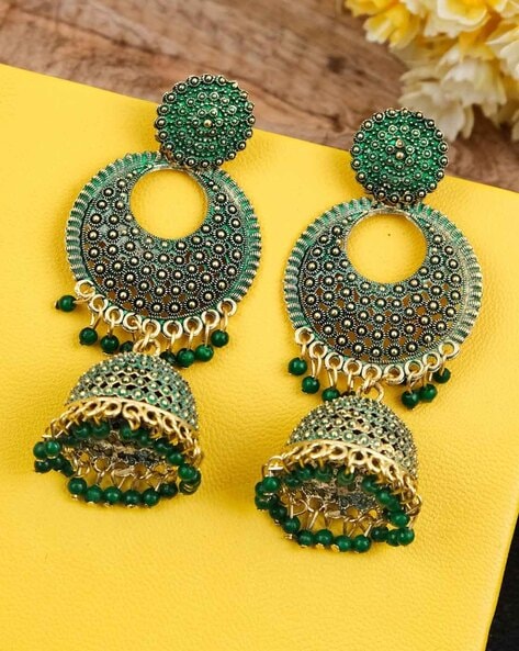 White polki stone Enamel work Maang Tikka and Earrings Combo – Simpliful  Jewelry