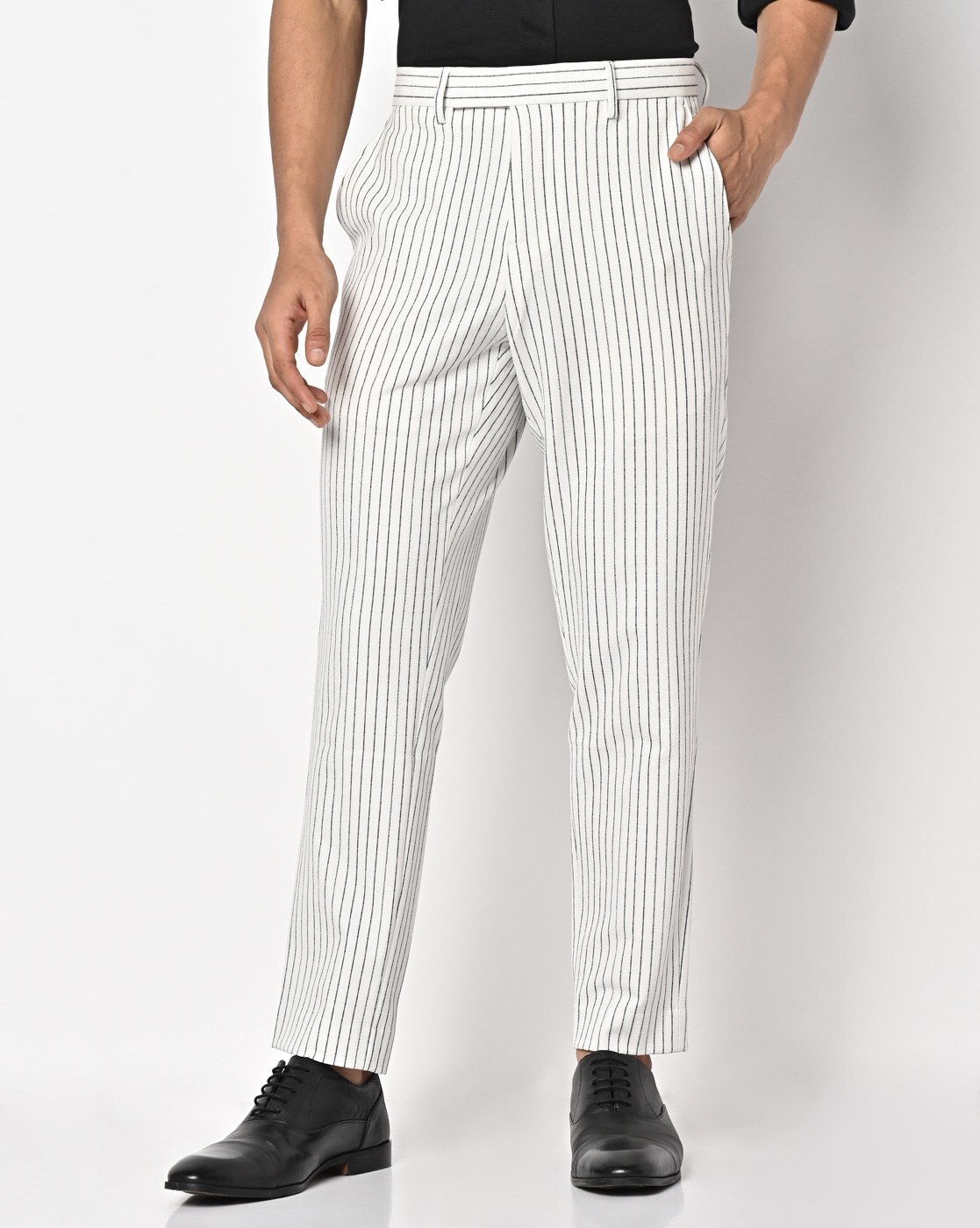 Buy Black  White Trousers  Pants for Men by SOJANYA Online  Ajiocom
