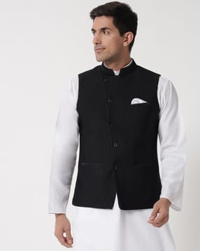maxence Men Nehru Jacket with Welt Pockets-picture-43