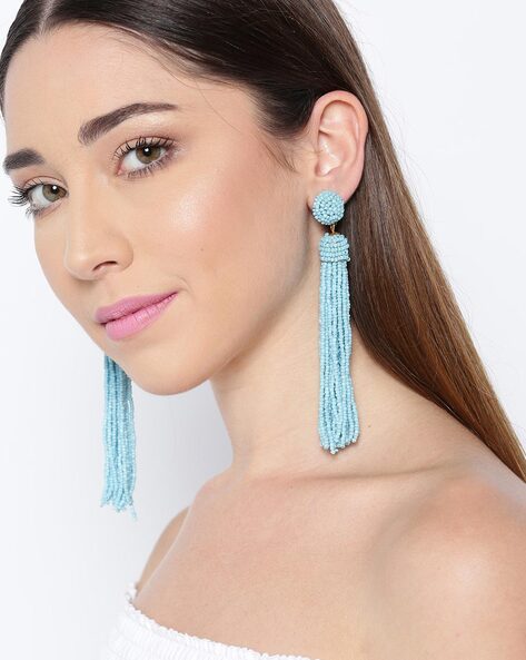 Unique Handmade Light Blue Crystal & Silver Earrings – Anne Vaughan Designs