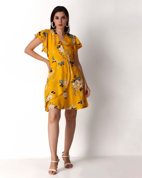 Buy Marie Claire Yellow Floral Print Fit & Flare Dress for Women's Online @  Tata CLiQ