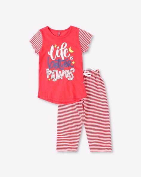 Red striped online pajamas