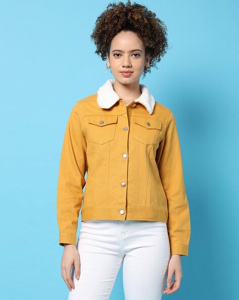 Yellow button up on sale jacket