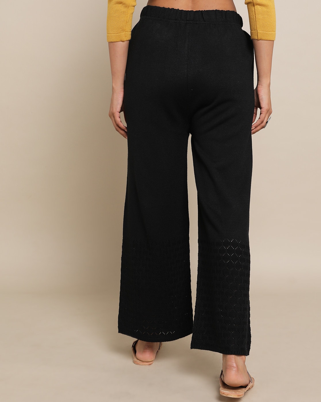 Buy Black LivIn Bootcut Formal Pants Online | FableStreet