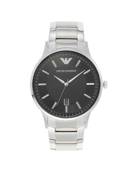 Emporio Armani Classic Black Dial Black Leather Men's Watch AR1692 – Watches  of America