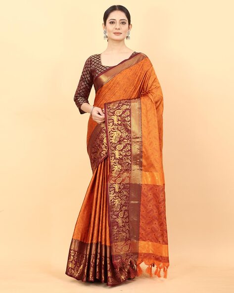 Grey With Silver Zari Weaved Banarasi Silk Saree And Beautiful Jacquard  Weave Pallu And Blouse With Blouse Piece