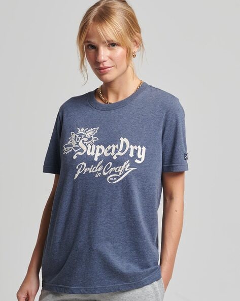 Vintage Logo Block Emboss Glitter Entry T-Shirt - Superdry
