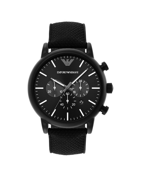 Buy EMPORIO ARMANI AR11450 Chronograph Watch with Leather Strap | Black  Color Women | AJIO LUXE
