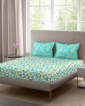stellar home 104 TC Printed Super King Size Bedsheet with 2 Pillow Covers-picture-21
