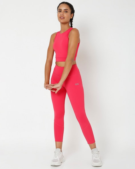 Hot Pink High Waist Ribbed Seamless Gym Leggings – ForeverFashions.ie