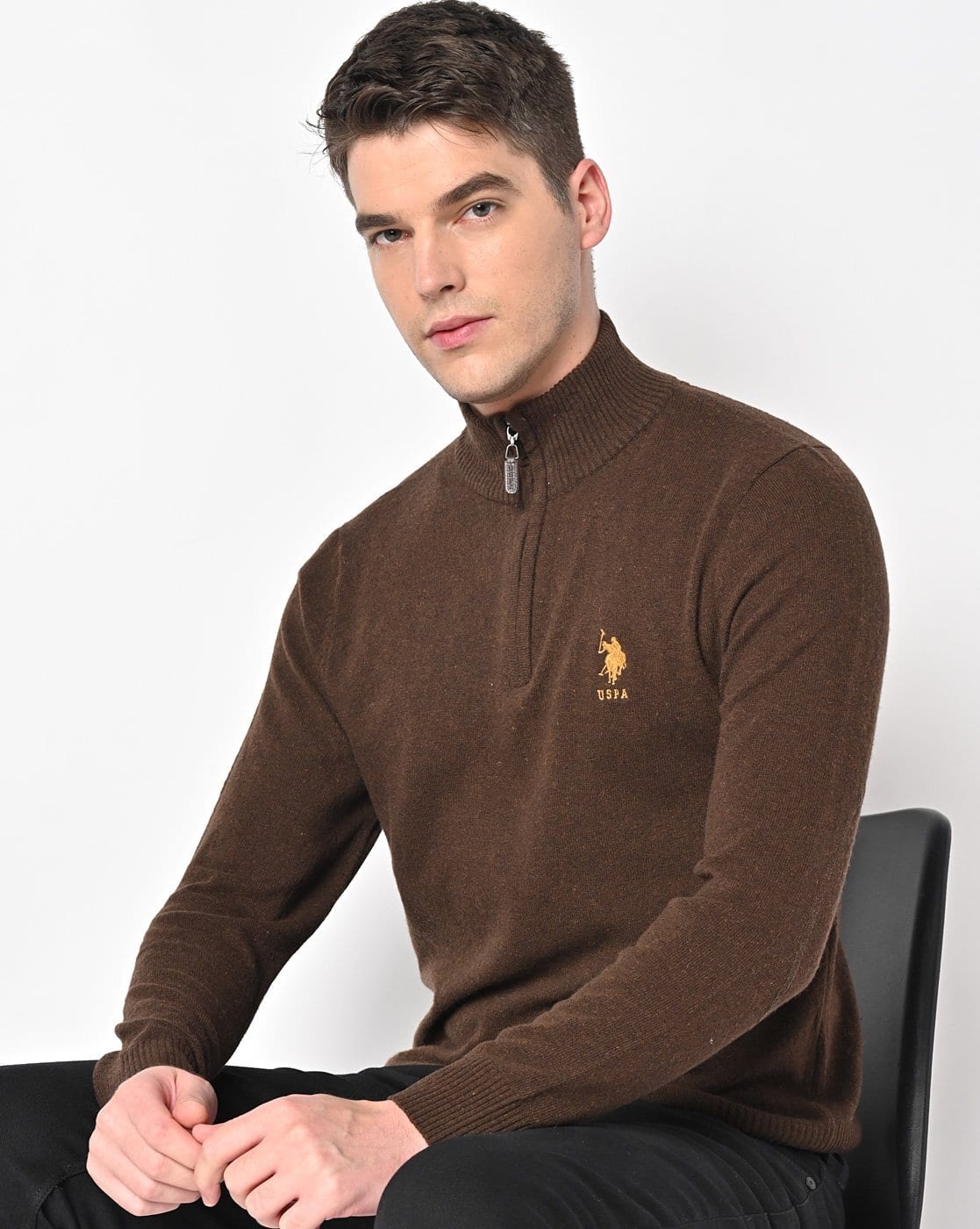 Buy U.S. Polo Assn. High-Neck Pullover with Short Online | Ajio.com