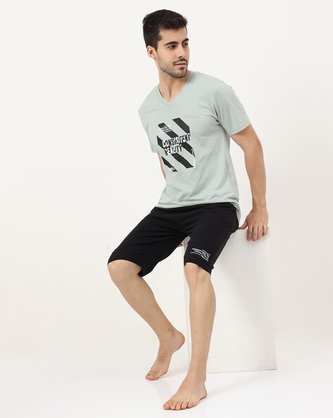 Mens lounge short discount set