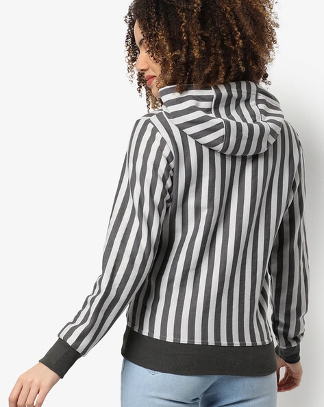 Striped clearance pullover hoodie