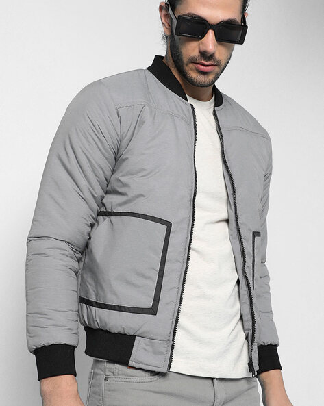 Lacoste Sport Textured Bomber Jacket in Grey | ASOS