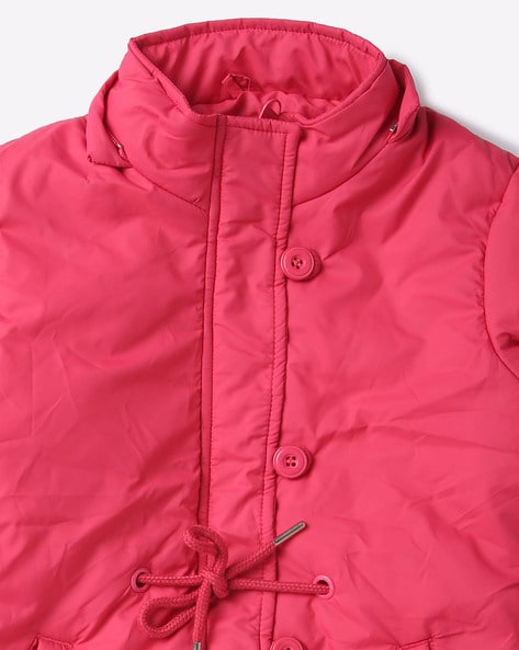 Kate Spade New York Hot Pink Hooded Puffer Coat Jacket Girls Size Large  152/12Y | eBay
