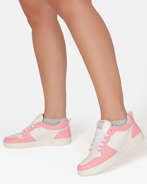 go21 colourblock lace up sneakers with perforations