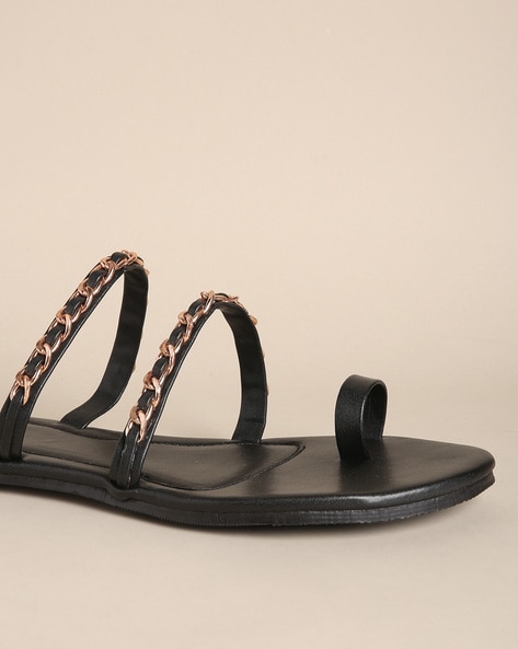 Buy Black Flat Sandals for Women by Fyre Rose Online Ajio