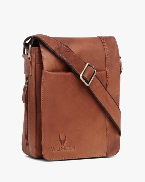 WILDHORN® 100% Genuine Leather Messenger Bag for Men