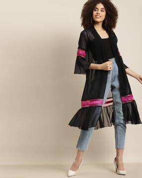 Open-Front Shrug with Ruffles