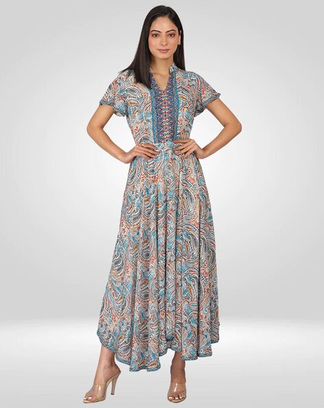 Anokhi Cotton Hand Block Print Anarkali Set online in USA | Free Shipping ,  Easy Returns - Fledgling Wings | Boutique dress designs, Printed anarkali  suits, Aza fashion