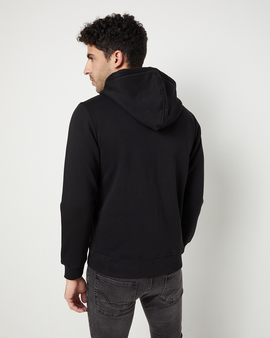 Printed Zip-Front Hoodie