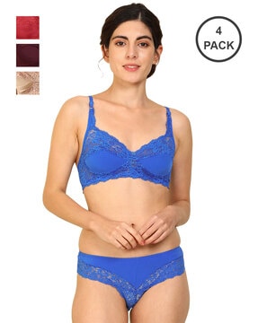 Lace Bra & Panty Set with Adjustable Strap
