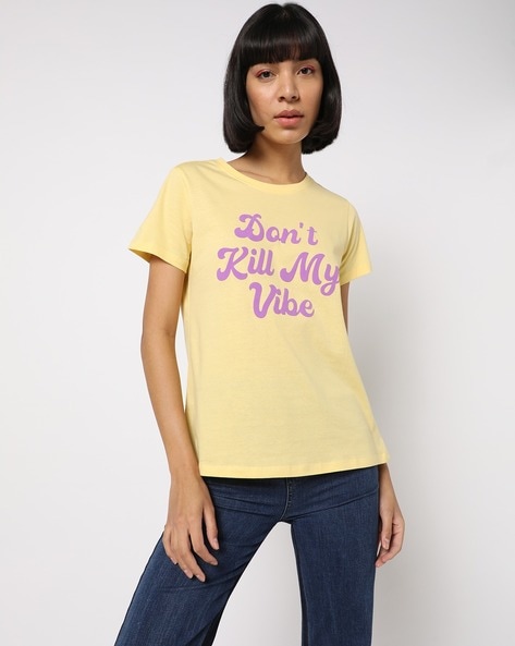 Yellow Tshirts for Women by DNMX Online | Ajio.com