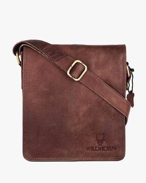 WILDHORN Green Classic Leather Messenger Bag for Men I Office Bags