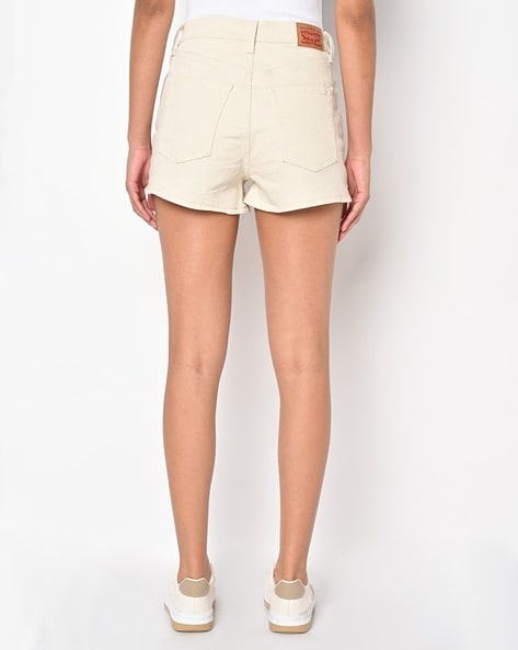 Women Washed Hot Pants with Insert Pockets