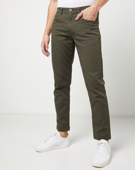 Buy Green Trousers & Pants for Men by NETPLAY Online