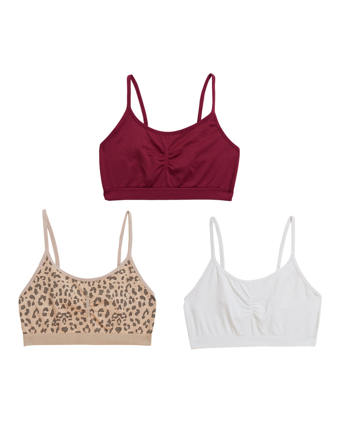 Buy Marks & Spencer Seamless Non Wired Crop Tops - Multi-color (Pack of 3)  online